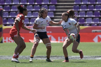 Canadá - España femenino en el SVNS Rugby Series en el Estadio José Zorrilla.