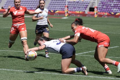 Canadá - España femenino en el SVNS Rugby Series en el Estadio José Zorrilla.