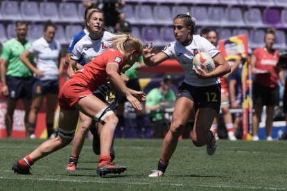 Canadá - España femenino en el SVNS Rugby Series en el Estadio José Zorrilla.