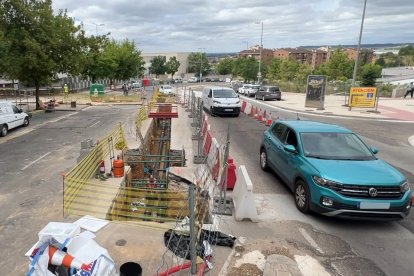 Imagen de las obras de la red de calor de Parquesol