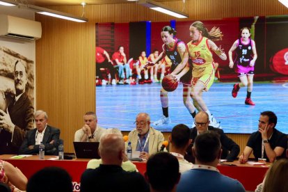 Un momento de la asamblea de la Federación de Baloncesto de Castilla y León.
