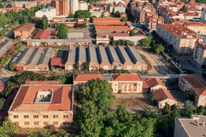 Vista aérea del cuartel de La Rubia, con todas las edificaciones que se van a demoler.