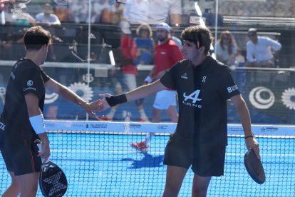 Arturo Coello junto a Agustín Tapia en su partido de octavos de final del Valladolid Premier P2.