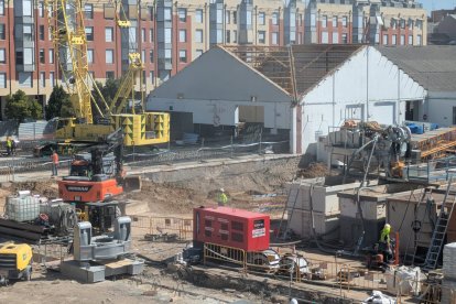 Obras en la estación de trenes de Valladolid este lunes