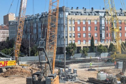 Obras en la estación de trenes de Valladolid este lunes