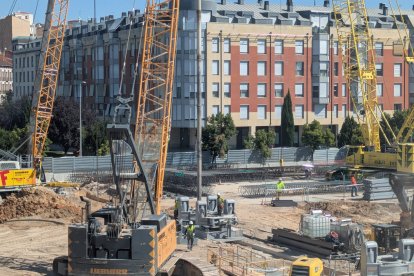 Obras en la estación de trenes de Valladolid este lunes