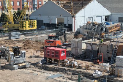 Obras en la estación de trenes de Valladolid este lunes