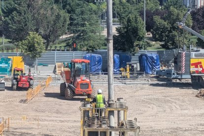 Obras en la estación de trenes de Valladolid este lunes