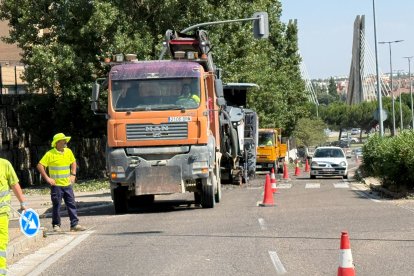 Obras de asfaltado en Manuel Jiménez Alfaro