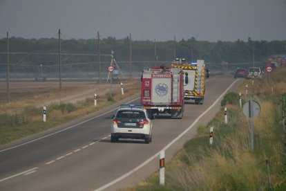 El Incendio en Íscar (Valladolid) desde las afueras.