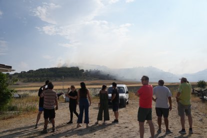 El Incendio en Íscar (Valladolid) desde las afueras.