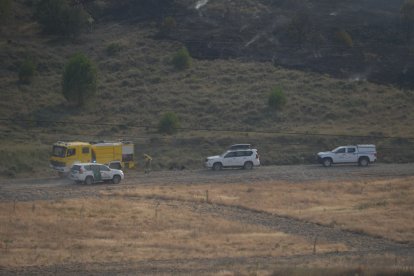 El Incendio en Íscar (Valladolid) desde las afueras.