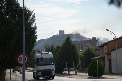 El Incendio en Íscar (Valladolid) desde las afueras.