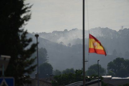 El Incendio en Íscar (Valladolid) desde las afueras.