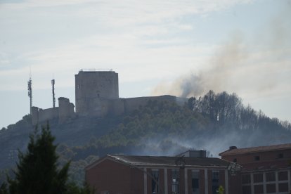 El Incendio en Íscar (Valladolid) desde las afueras.