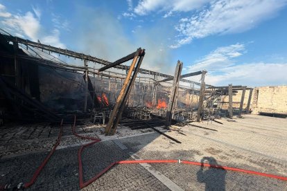 El incendio en Íscar (Valladolid) en su castillo.