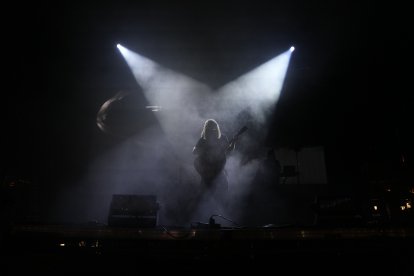 Un momento del concierto de Rusowsky en la Plaza Mayor de Valladolid