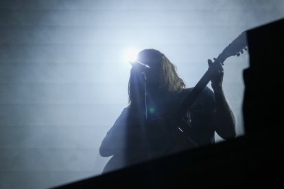 Un momento del concierto de Rusowsky en la Plaza Mayor de Valladolid