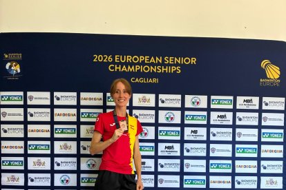 La vallisoletana Marta Fernández con su medalla de bronce europea.