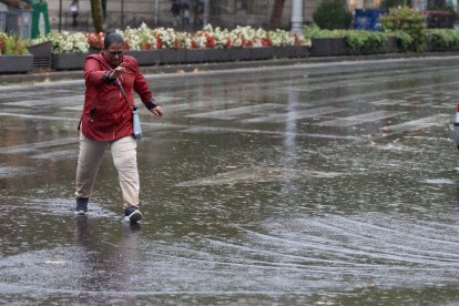 Tormenta de lluvia en Valladolid