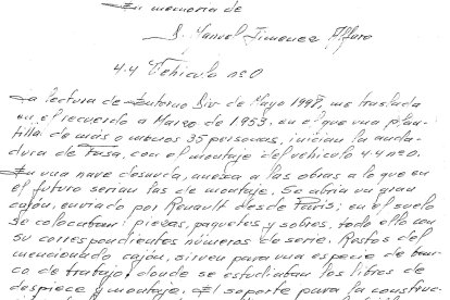 Estracto de la escrita por Julián Serrano a Carmen Rodríguez Jiménez-Alfaro.