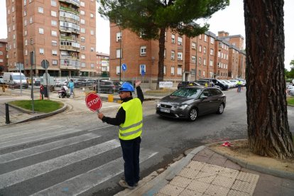 Estado de las obras de la red de calor en Huerta del Rey en Valladolid.