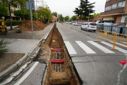 Estado de las obras de la red de calor en Huerta del Rey en Valladolid.