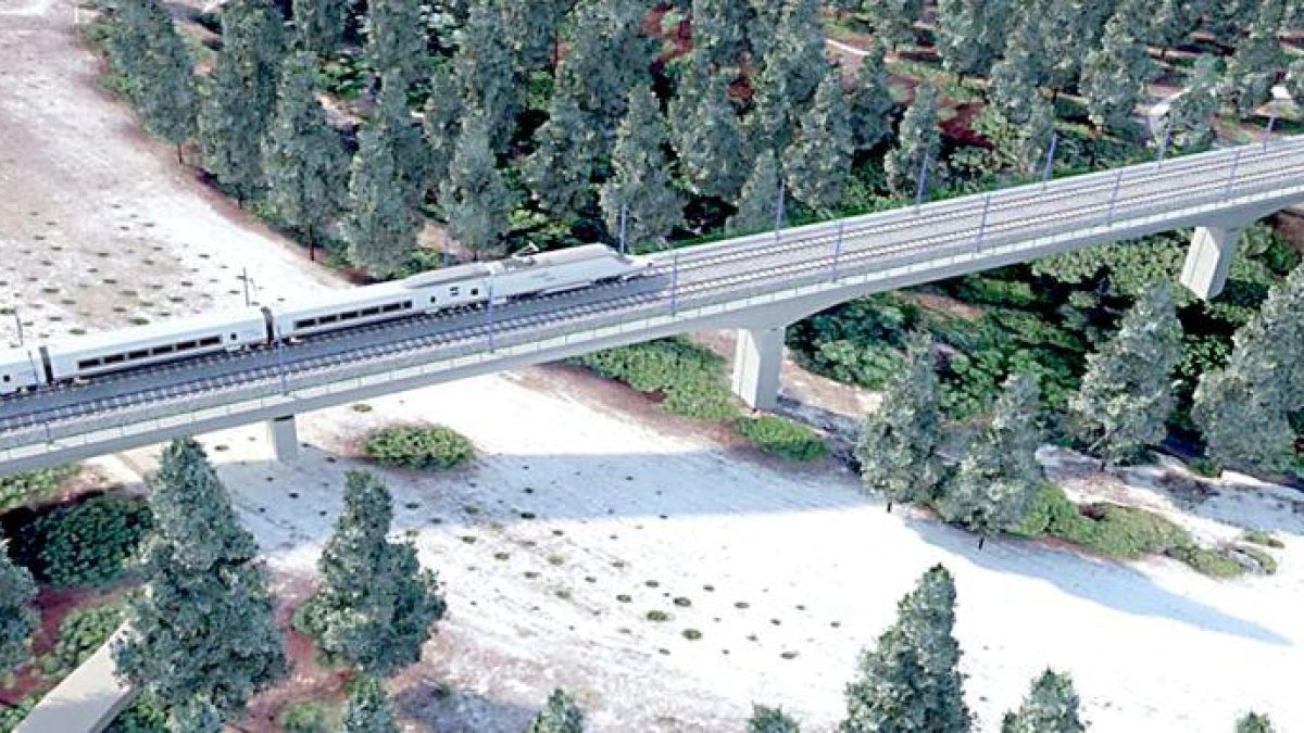 Viaducto sobre la Zona de Especial Conservación ‘Riberas del Adaja y Afluentes’, una de las estructuras que forman parte del proyecto. E. M.