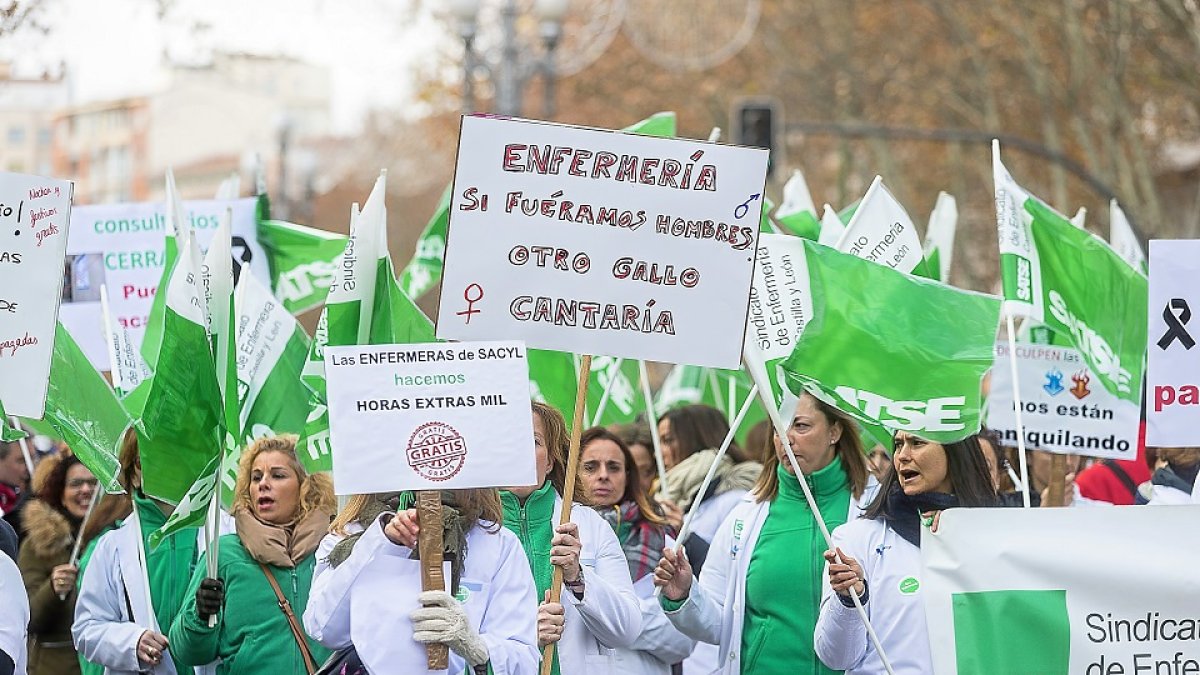 El sindicato de enfermería Satse celebra una concentración en una imagen de archivo. | E.M.