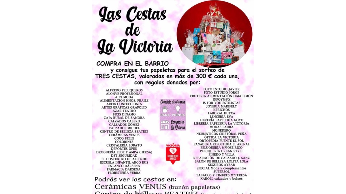 El barrio de La Victoria de Valladolid promueve el comercio local a través de un sorteo de cestas. -EP
