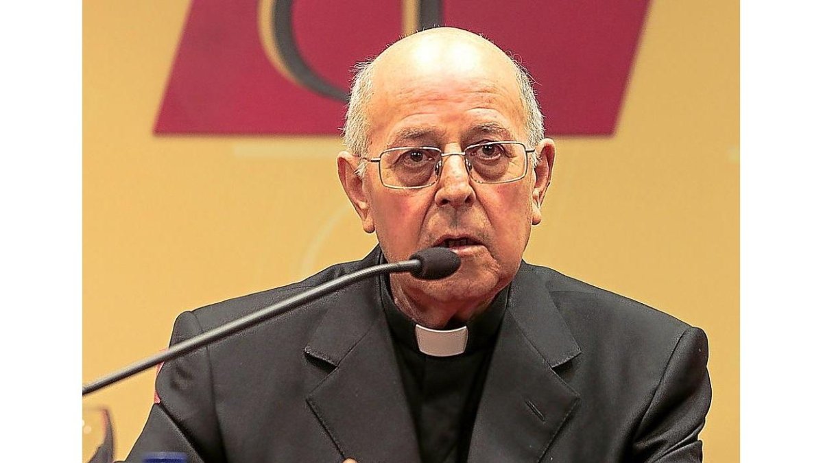 Ricardo Blázquez, durante una comparecencia celebrada en la sede de la Conferencia Episcopal.- E. M.