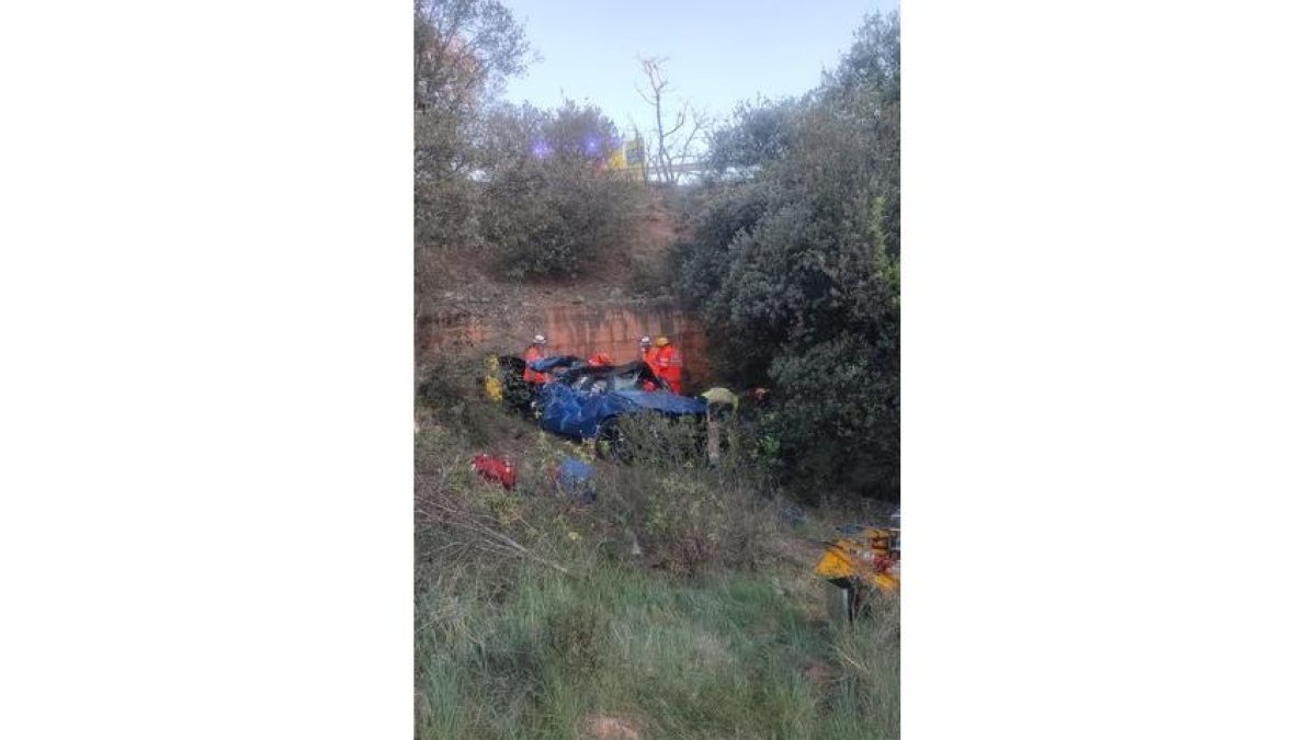 Estado en el quedó el vehículo siniestrado tras impactar contra un árbol.-E. M.