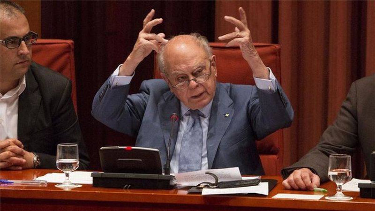 Jordi Pujol, en un momento de su comparecencia en el Parlament.-Foto: FERRAN NADEU