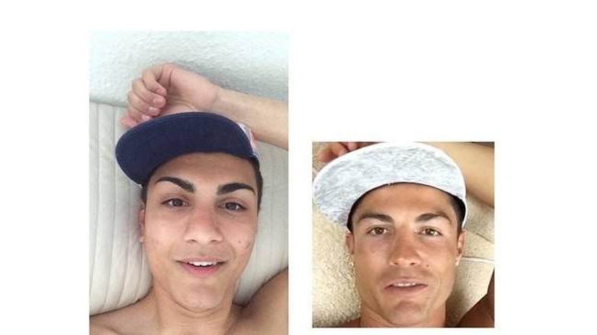 El parecido de Shanta y Cristiano, en la cuenta de Instagram del joven.-Foto: INSTAGRAM / @SHANTARONALDO