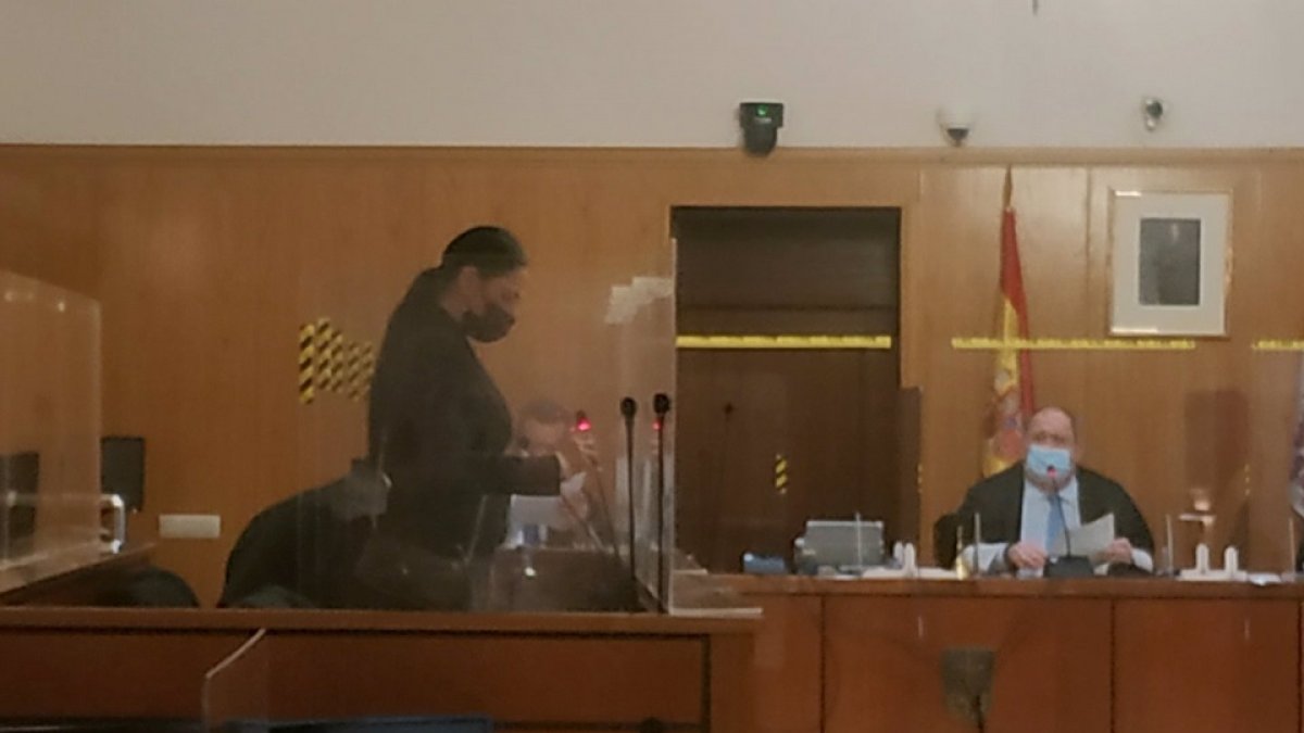 La acusada de 'estafa romántica' al inicio del juicio en la Audiencia de Valladolid. - E. PRESS