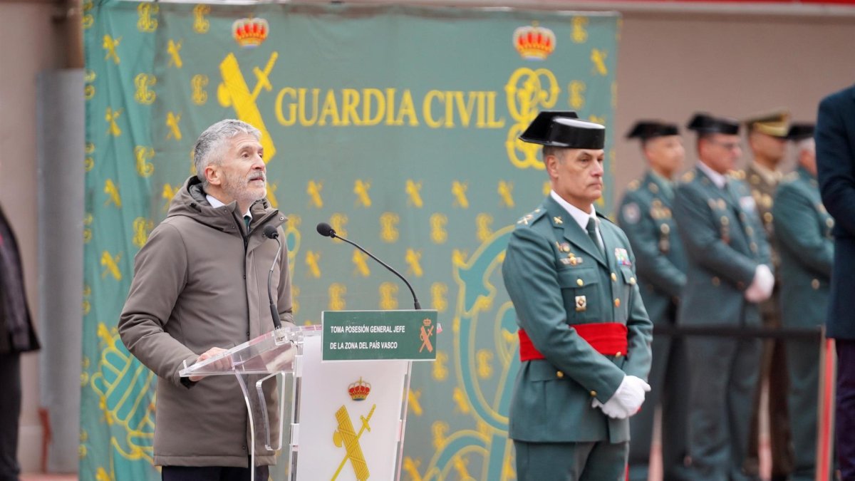 El ministro Fernando Grande-Marlaska, en su intervención en Vitoria.-E. P.