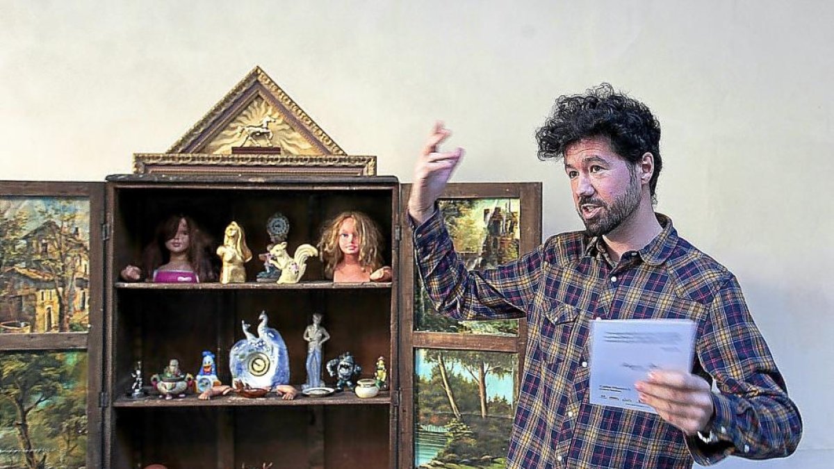 Julio Falagán durante una intervenmción reciente en el Museo Nacional de Escultura.-JOSÉ C. CASTILLO