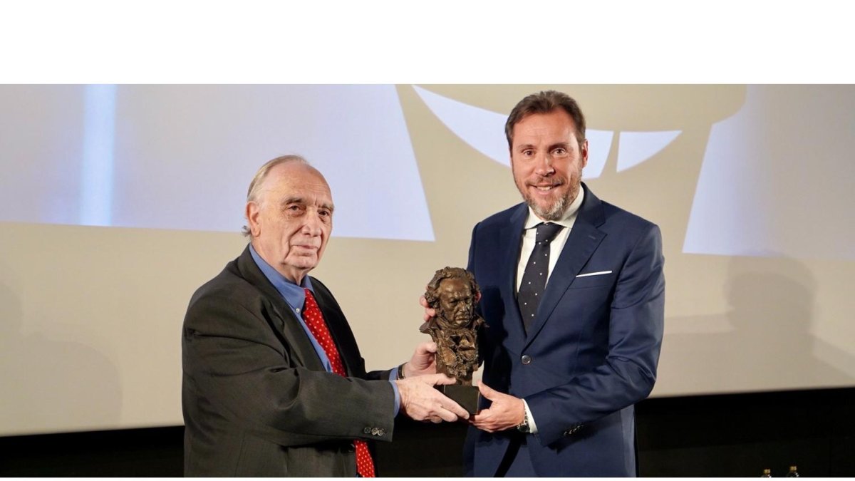 Méndez-Leite y Puente, en marzo del año pasado al anunciar la gala de los Goya 2024 para Valladolid.-E. M.