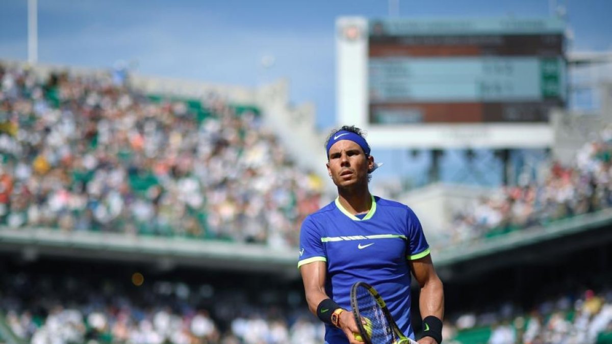 Rafael Nadal durante su partido contra Robin Haase.-ERIC FEFERBERG / AFP