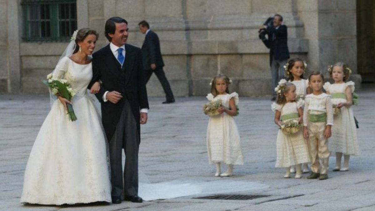 La boda de la hija de José María Aznar, en el año 2002 en el Escorial.-DAVID CASTRO