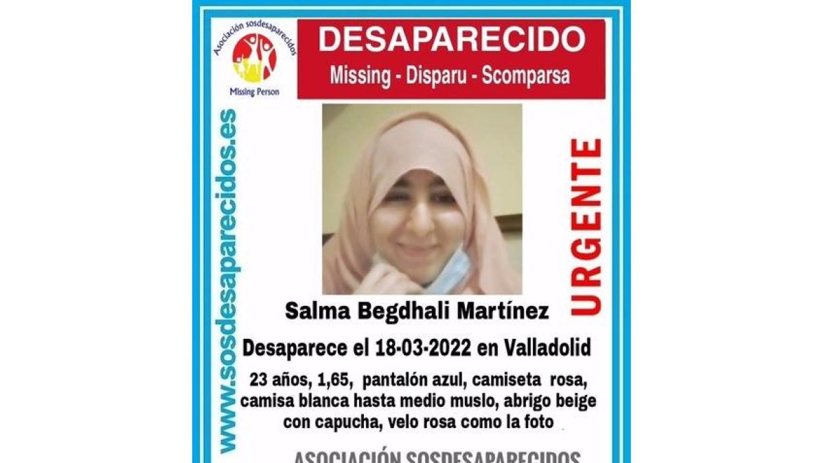 Cartel de la desaparición de Salma Begdhali. -E.PRESS