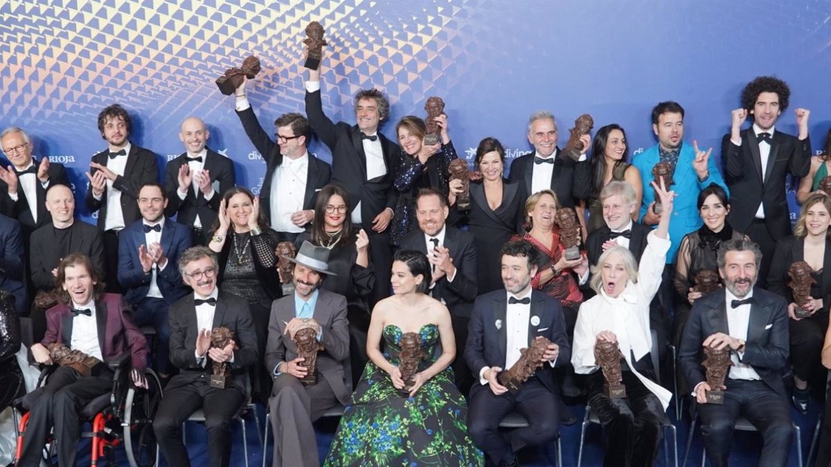 Imagen de los premiados en la gala de los Goya. EUROPA PRESS