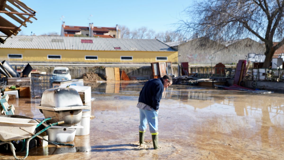 Inundaciones por la crecida del río Zapardiel en Medina del Campo (Valladolid)