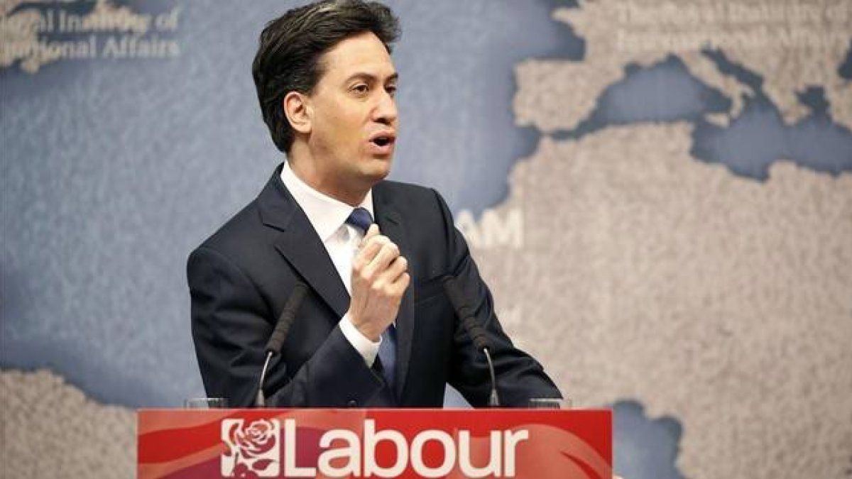 Miliband, en su discurso en Chatham House, en Londres, este jueves.-Foto: AFP / ADRIAN DENNIS