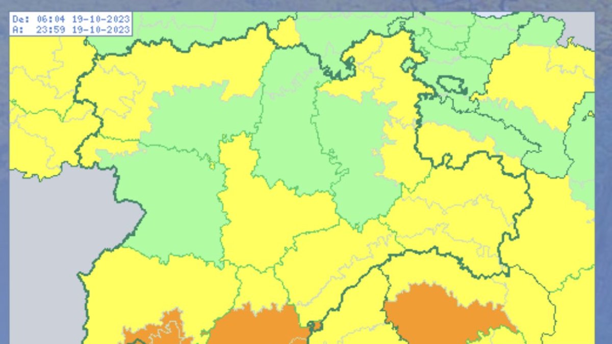 Mapa actual meteorológico de Castilla y León.- TWITTER DGCYL