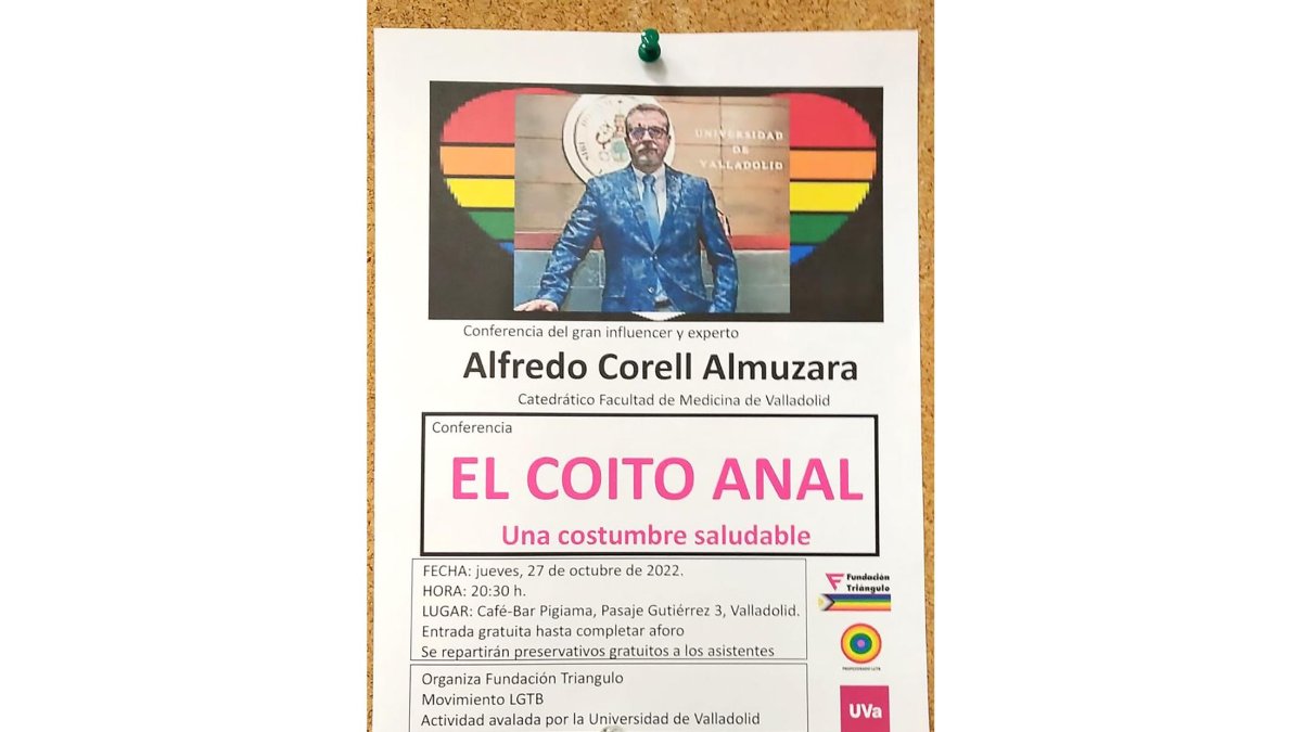 Ataque homófobo contra Alfredo Corell en la facultad de Medicina de Valladolid. E.M.