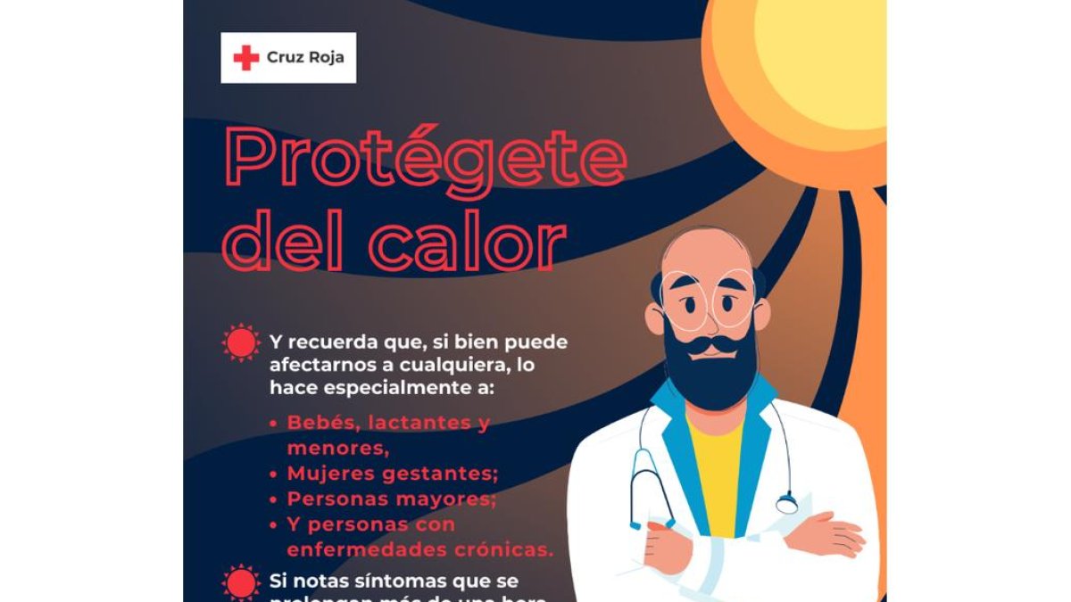 Cartel de la Cruz Roja para la prevención frente a las altas temperaturas.- CRUZ ROJA