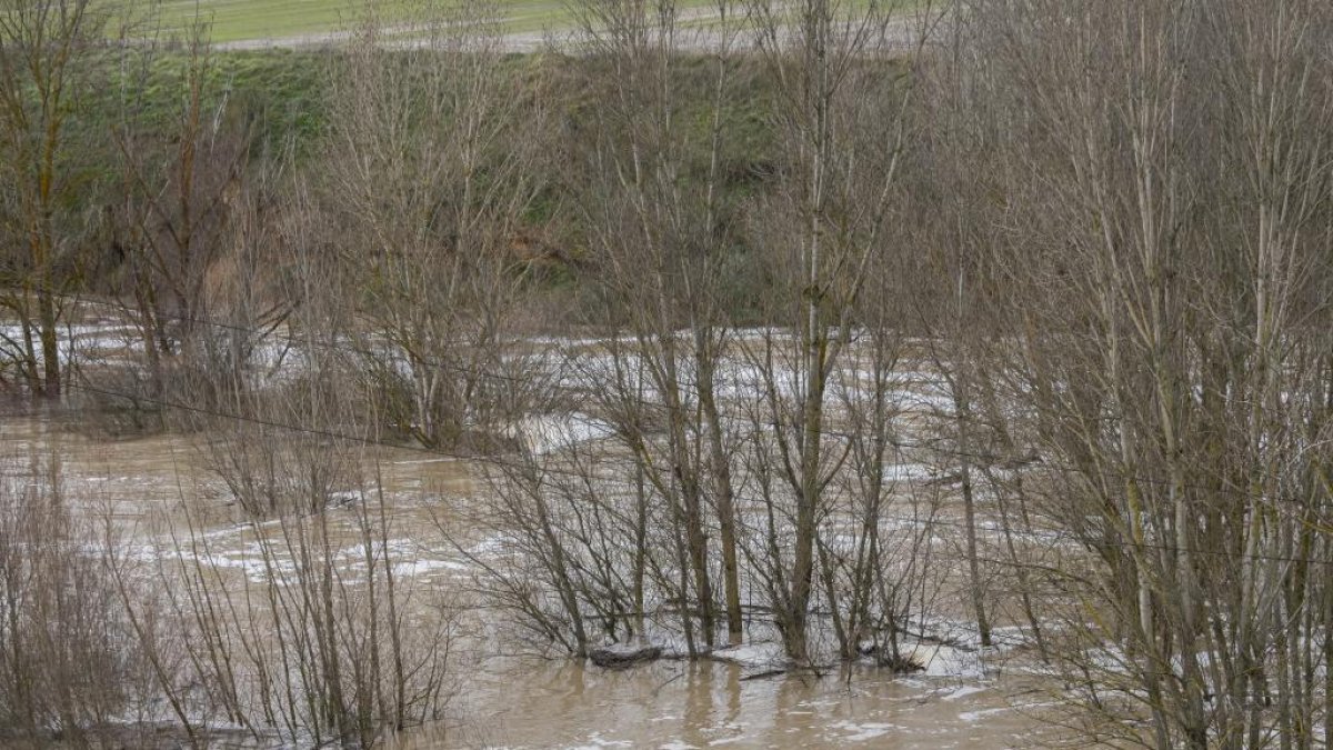 Río Adaja, a su paso por Valdestillas, con la borrasca Juan. -PHOTOGENIC