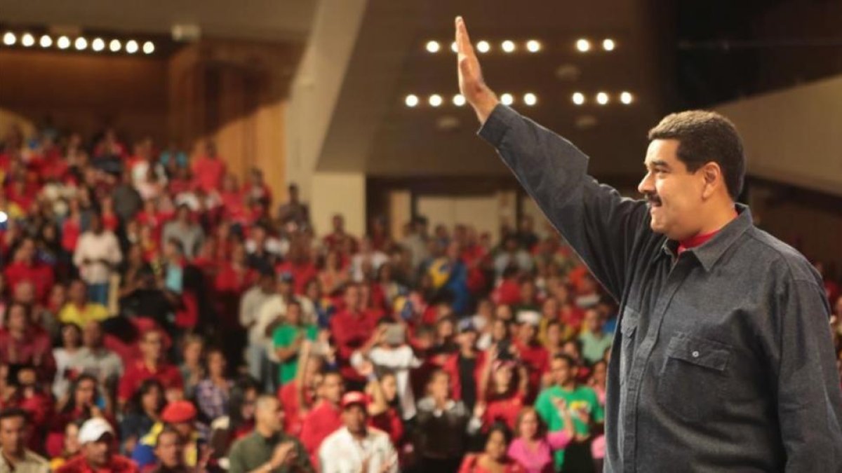 Nicolás Maduro en un acto en el palacio presidencial de Miraflores.-EFE