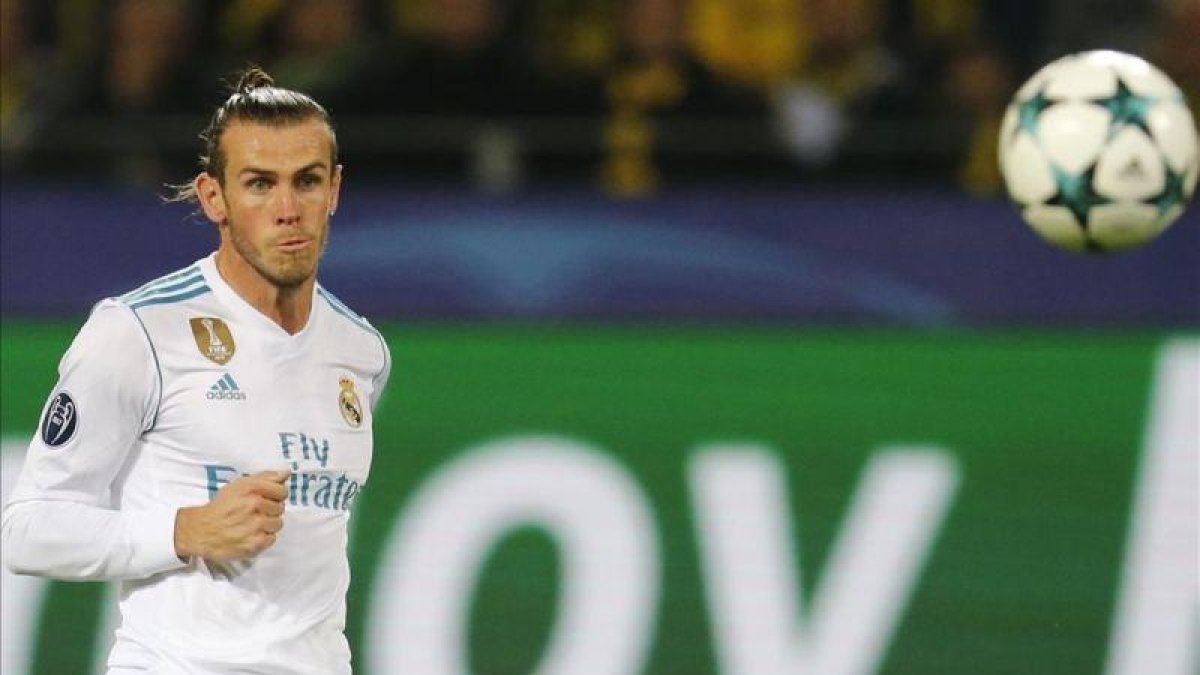 Gareth Bale en un partido de Champions League frente al Borussia Dortmund.-MICHAEL PROBST